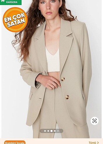 Trendyol & Milla Trendyolmilla Vizon Astarlı Blazer Ceket