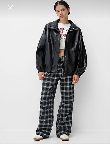 Bershka Bershka overize deri ceket