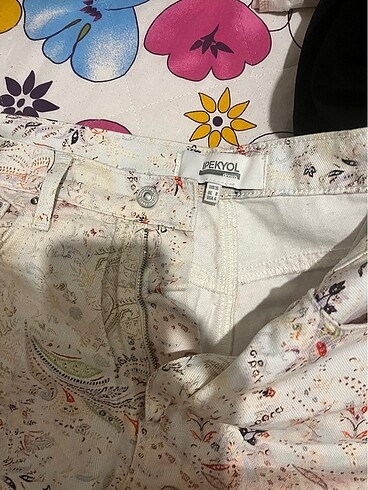 İpekyol desenli kot pantolon