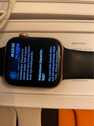 tek ebat Beden Apple watch 6 44mm gold alüminyum Case orijinal pembe kordon