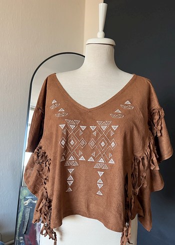 Bohem V-Yaka Baskılı  Tunik - Görsel 3