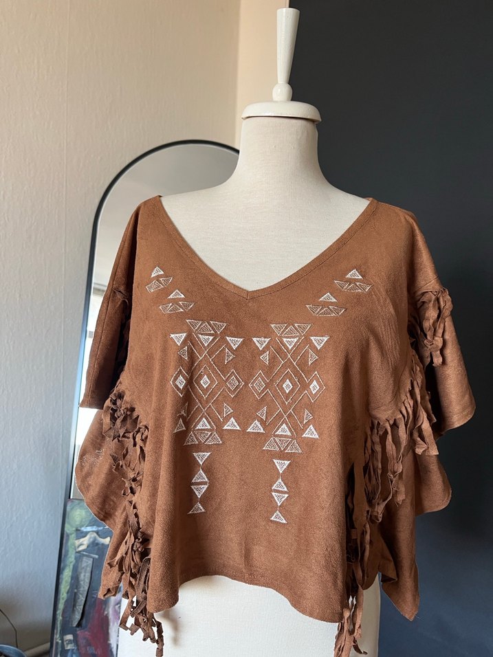 Bohem V-Yaka Baskılı  Tunik - Görsel 3