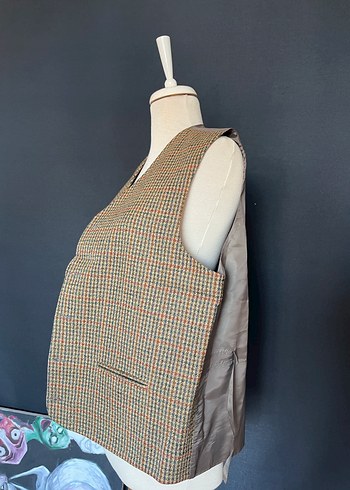 Kahverengi Düğmeli Vintage Yelek - Görsel 8