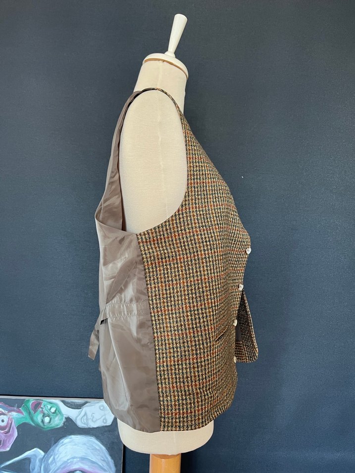 Kahverengi Düğmeli Vintage Yelek - Görsel 5