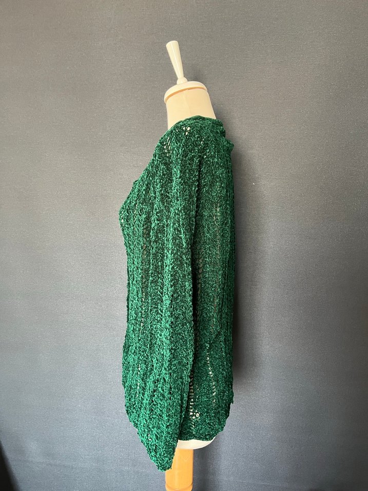 Yeşil Örgü Bohem Kadın Hırka - Görsel 3