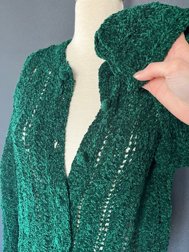 Yeşil Örgü Bohem Kadın Hırka - Görsel 2