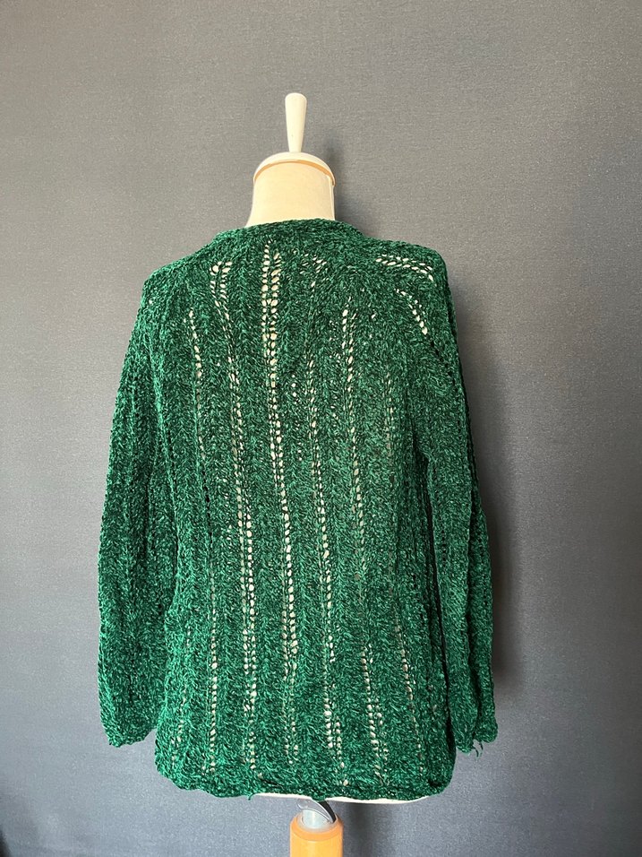 Yeşil Örgü Bohem Kadın Hırka - Görsel 4