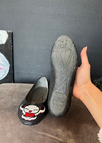 Nakışlı Gri Kadın Babet Ayakkabı - Görsel 4