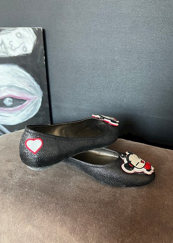 Nakışlı Gri Kadın Babet Ayakkabı - Görsel 3