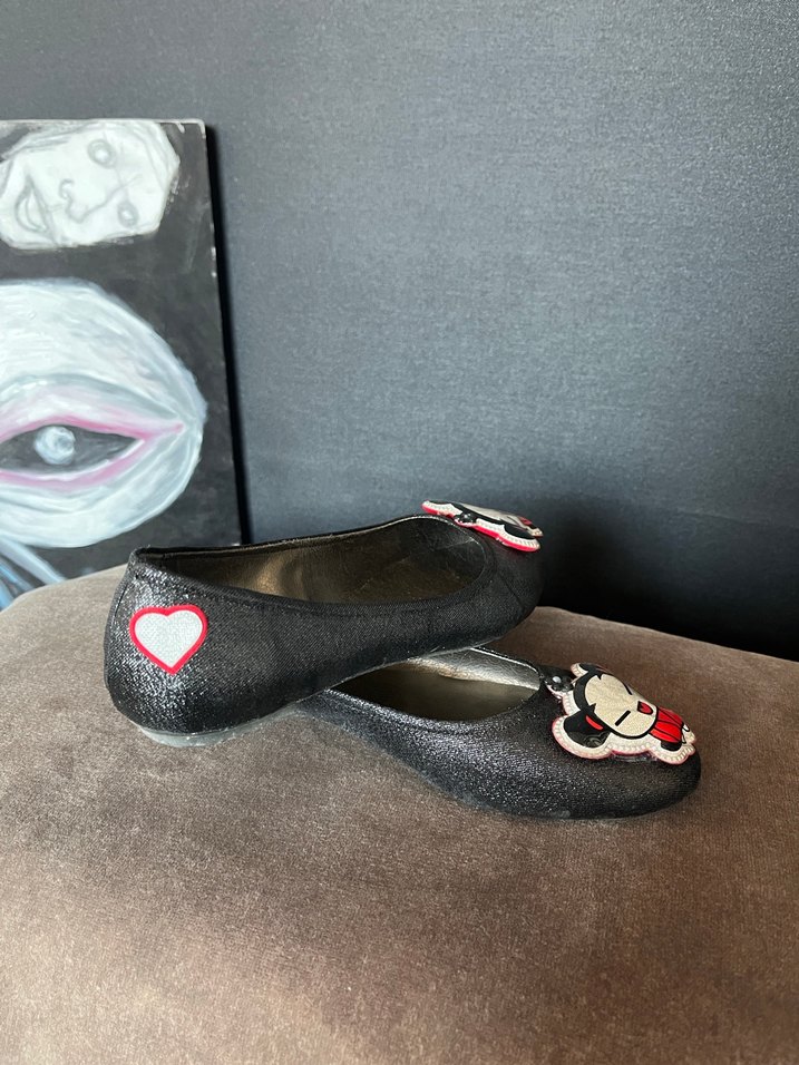 Nakışlı Gri Kadın Babet Ayakkabı - Görsel 3