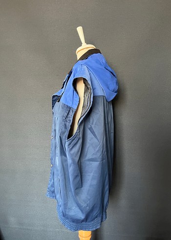 Mavi Denim Düğmeli Kolsuz Ceket - Görsel 4