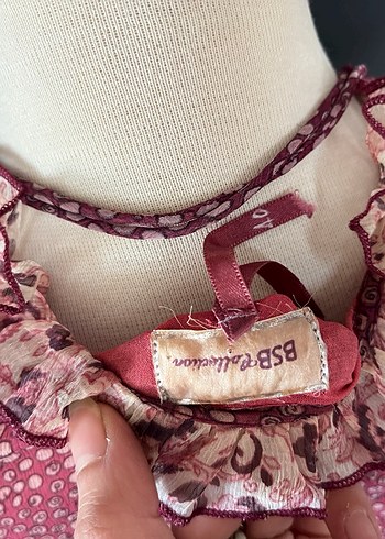 Bordo Bağcıklı Fırfırlı Bohem Bluz y2K - Görsel 8