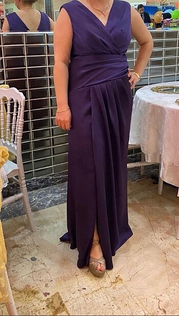Kadın elbise mor ışıltılı