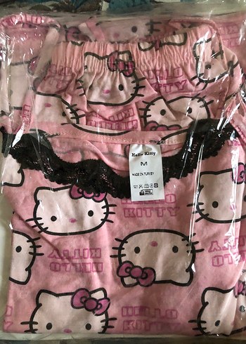m Beden Hello Kitty Pembe Mini Kadın Pijama Takımı
