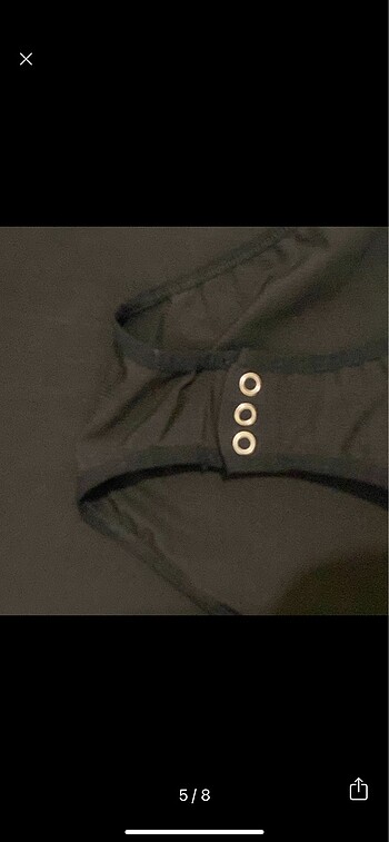 xs Beden Bershka siyah çift taraflı giyilebilen çıtçıtlı bodysuit vs
