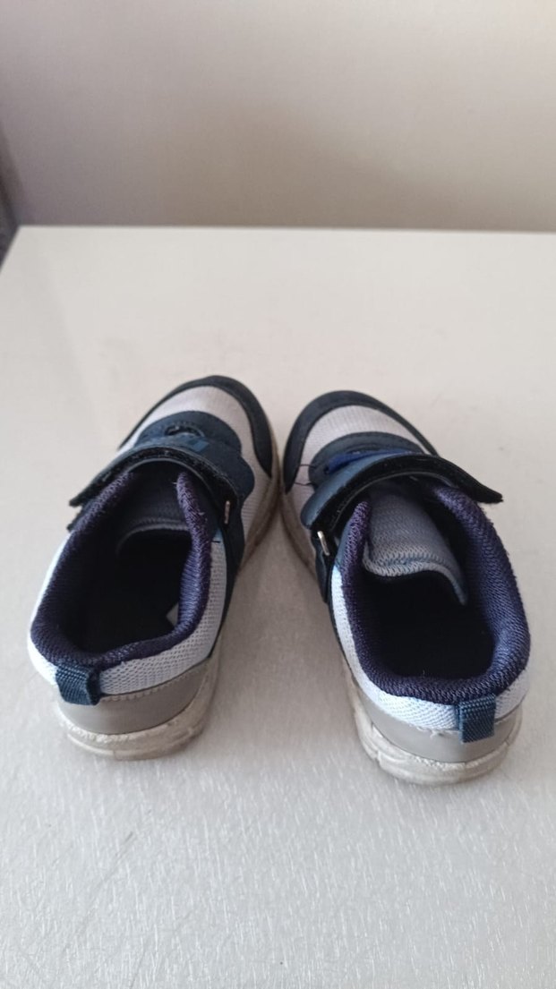 Gri Mavi Erkek Çocuk Cırt Cırtlı Spor Ayakkabı - Görsel 3