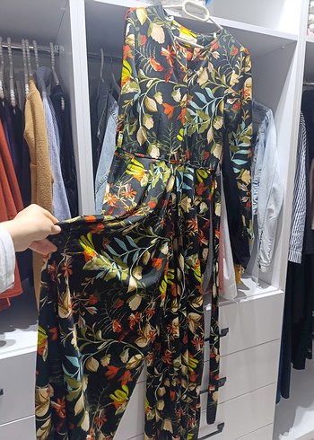 Çiçek Desenli Uzun Bohem Elbise - Görsel 2