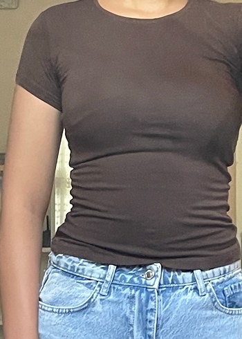 Sıkı Kesim Tişört-crop-bluz