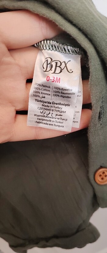 3 Ay Beden Yazlık müslin kumaş yeşil tulum