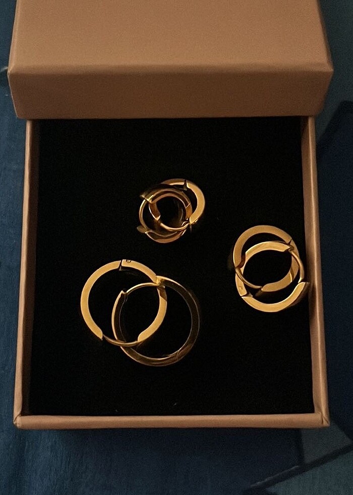 çelik 6lı halka küpe seti - Görsel 2