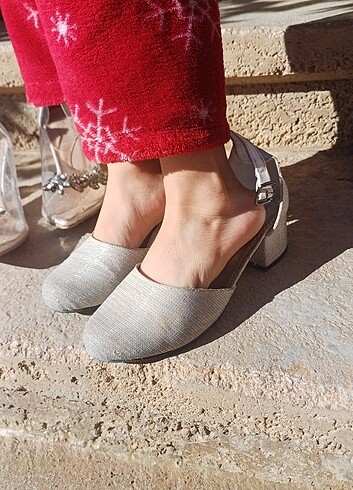 Çocuk topuklu ayakkabı gümüş - Görsel 5