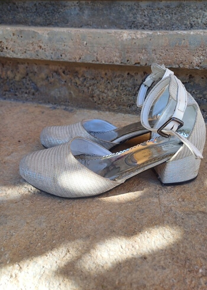 Çocuk topuklu ayakkabı gümüş - Görsel 3
