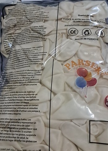 Parsek 12 inc beyaz balon 100 lu paket - Görsel 2