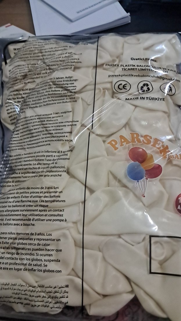 Parsek 12 inc beyaz balon 100 lu paket - Görsel 2