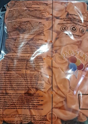 Parsek 100 Adet Turuncu Balon - Görsel 2