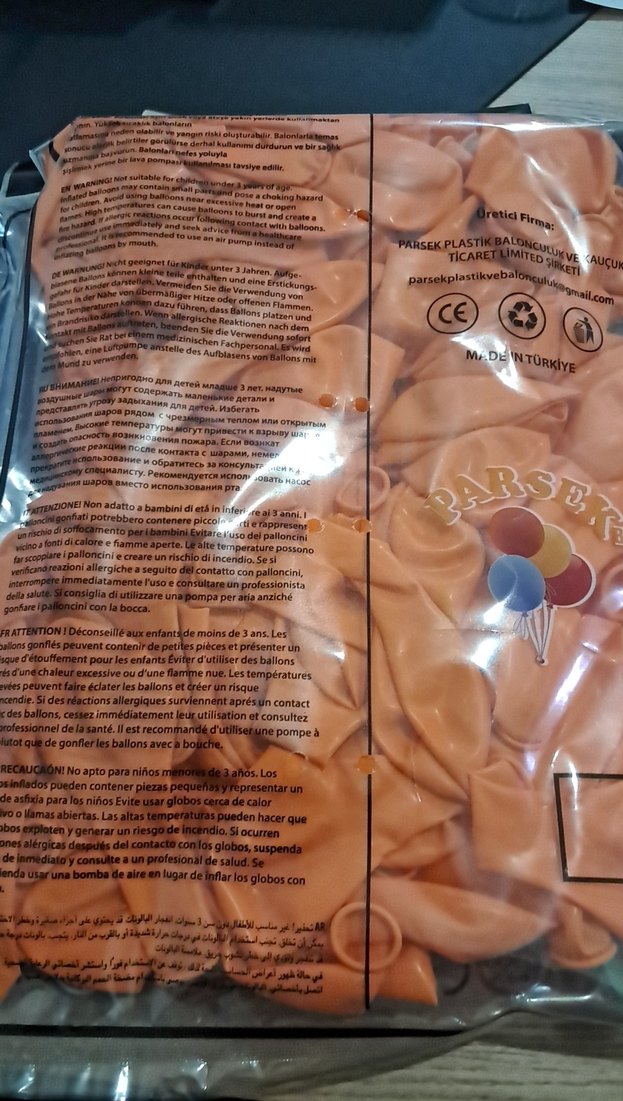 Parsek 100 Adet Turuncu Balon - Görsel 2
