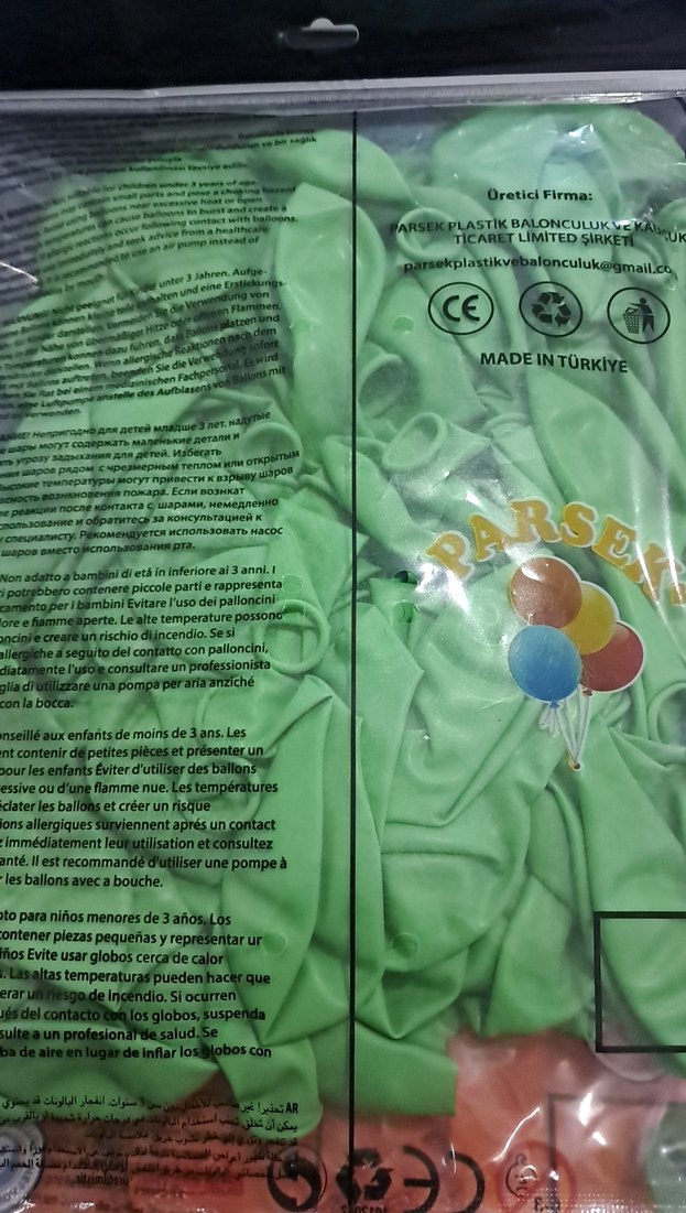 Renkli 100 Adet Yeşil Balon - Görsel 2