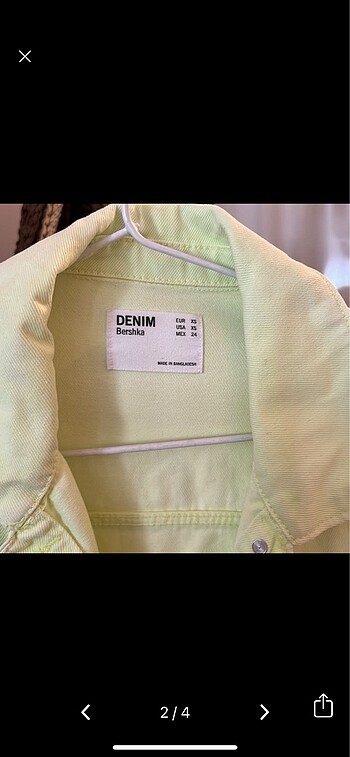 Bershka Crop sarı ceket