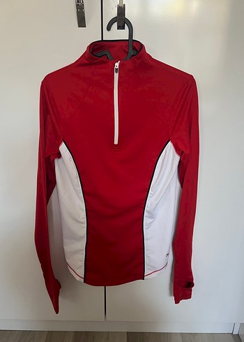 Tommy Hilfiger Kirmizi Beyaz Yarim Fermuarli Spor Ust