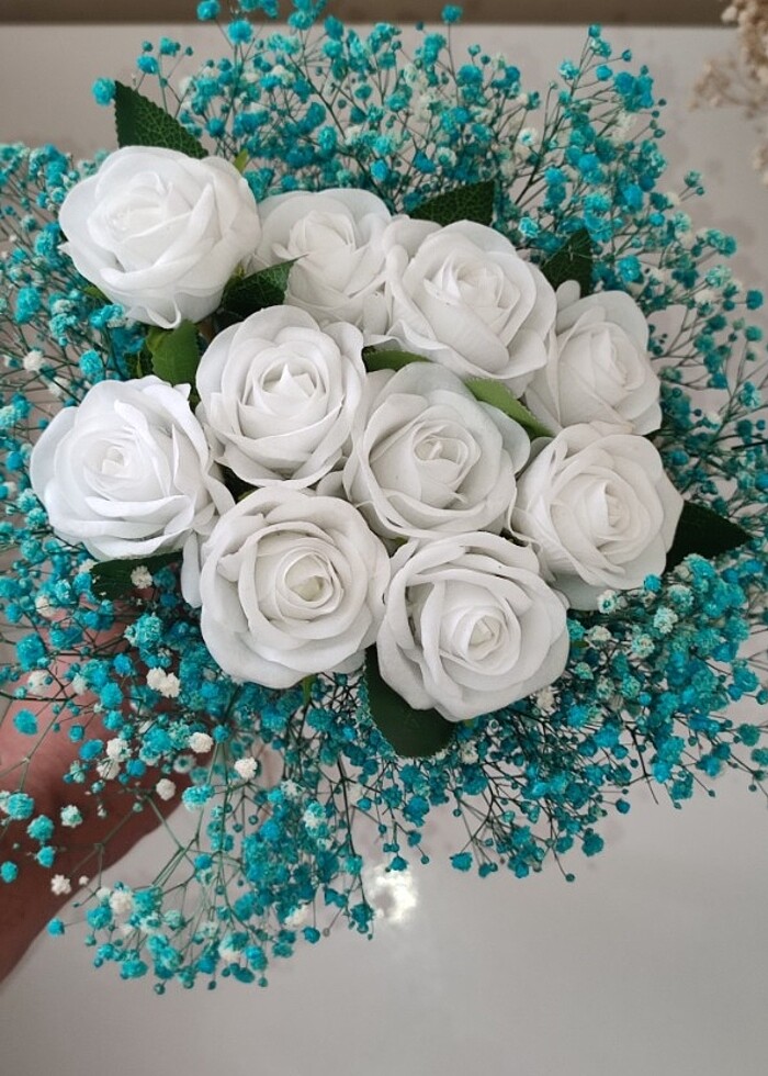 Masalsı Bir Düğün İçin Lüx Gelin Buketi Damat Yaka Çiçeği Hediye - Görsel 3