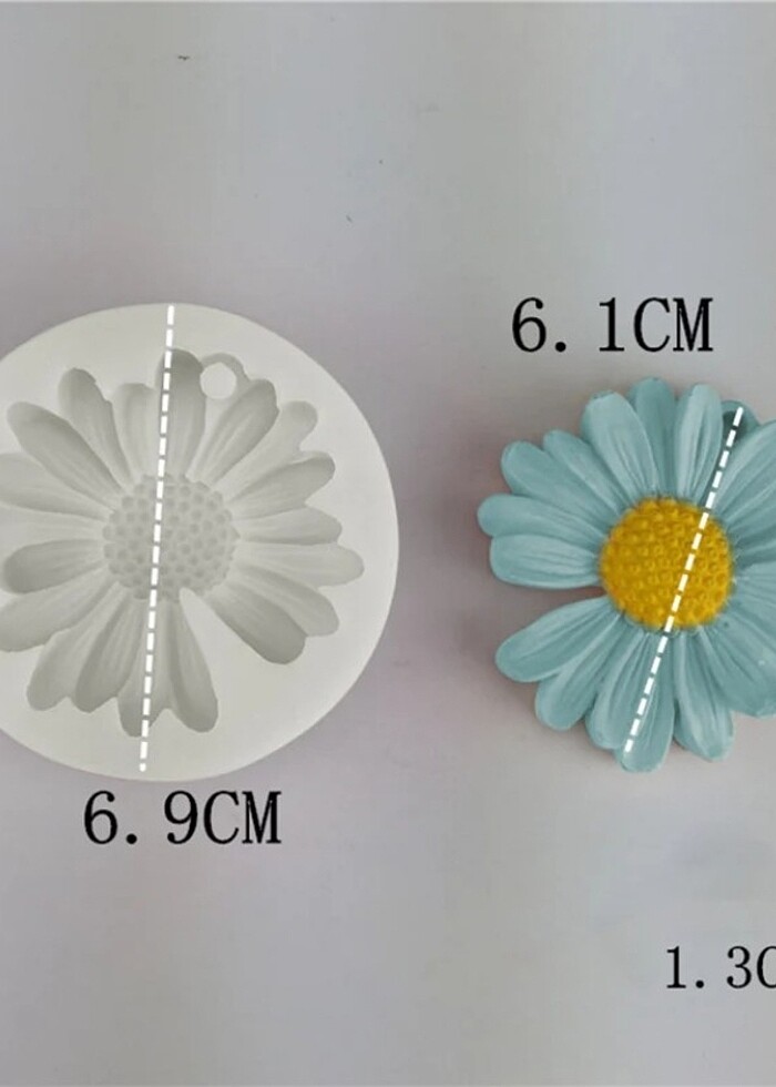 Papatya Silikon Mum Kalıbı - Silikon Kalıp 3 Adet - Görsel 2