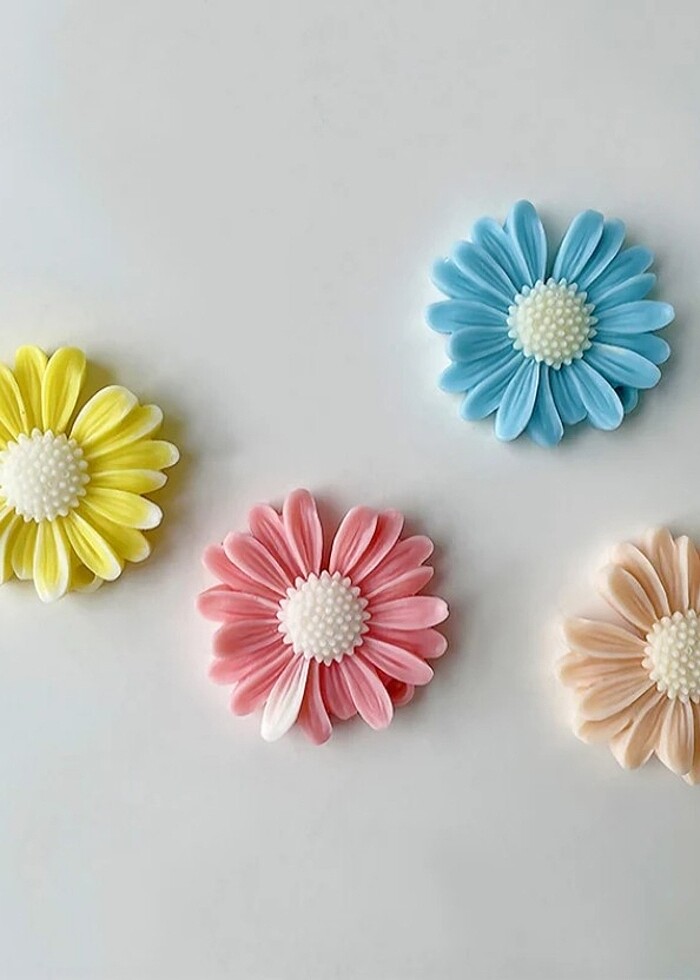 Papatya Silikon Mum Kalıbı - Silikon Kalıp 3 Adet - Görsel 4