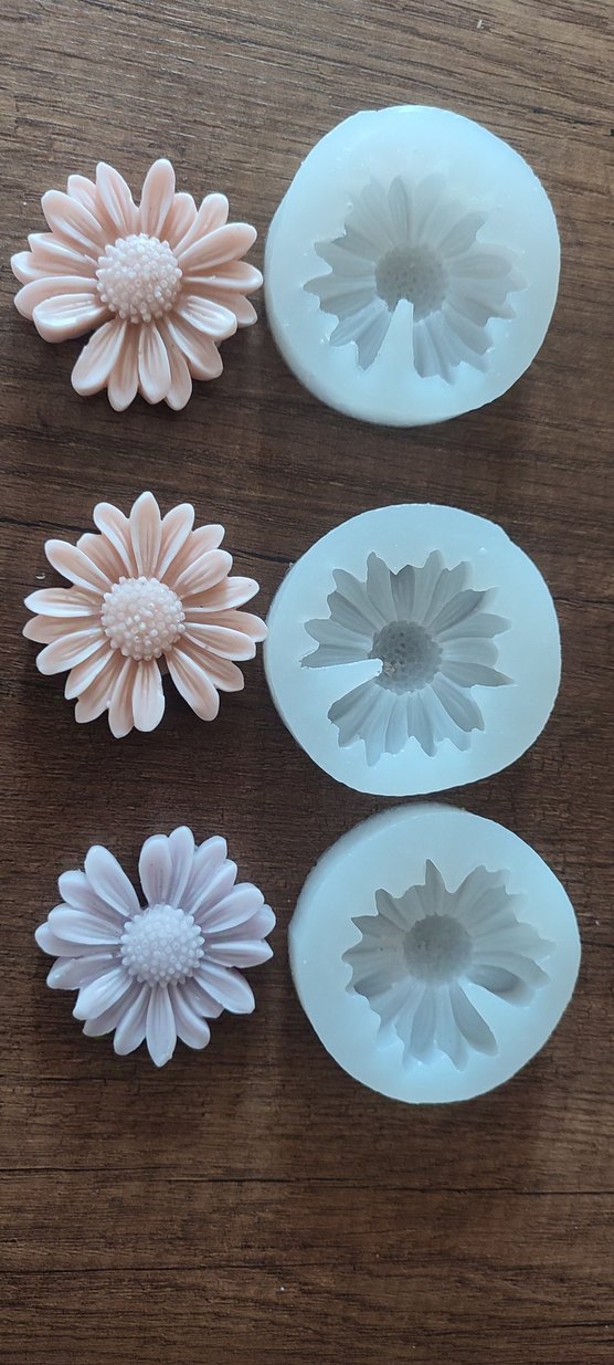 Papatya Mum Kalıbı Çiçek Kalıbı Silikon Kalıp - Görsel 3