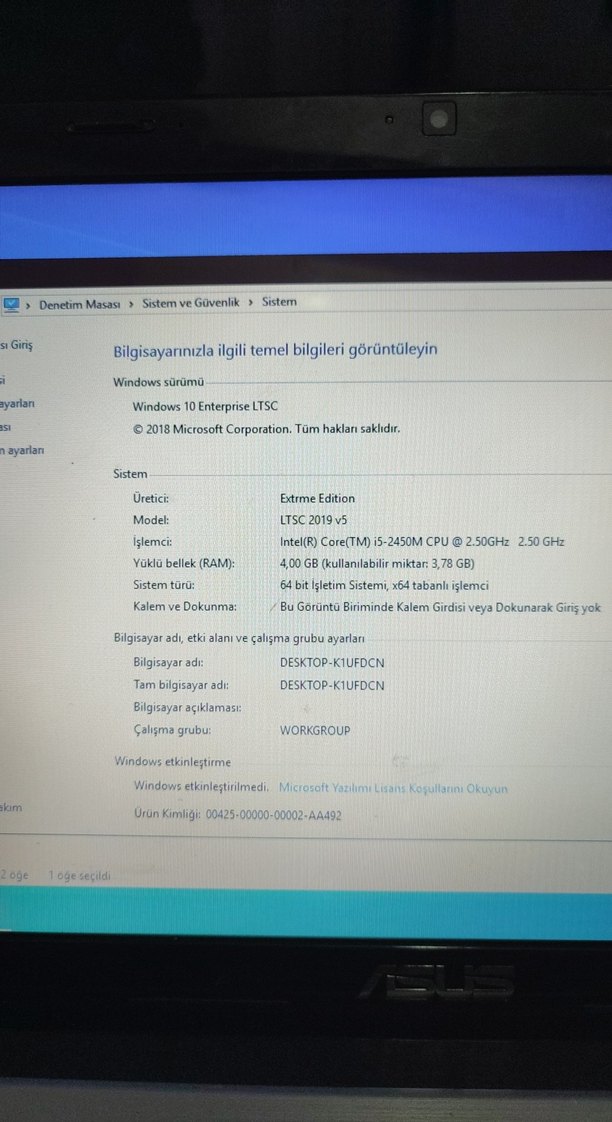 Asus Laptop Dizüstü Bilgisayar PC Temiz - Görsel 3