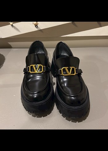 Kadın Siyah Platform Topuklu Tokalı Loafer