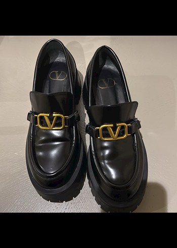 Valentino Kadın Siyah Platform Topuklu Tokalı Loafer