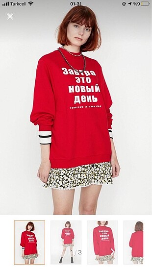 Rusça yazılı sweatshirt