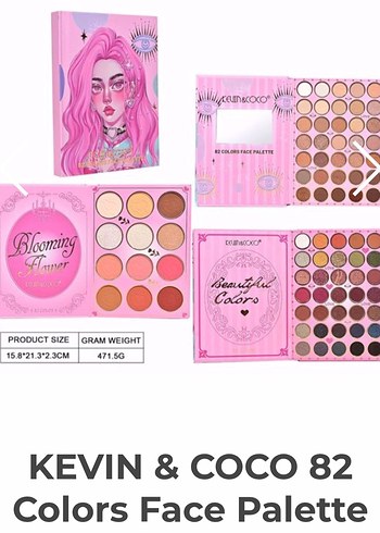 Pastel Pembe 82 Renkli Yüz Paleti - Görsel 2