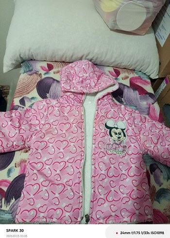 Kız Çocuk Pembe Kapüşonlu Fermuarlı Mont - Görsel 2