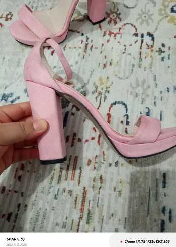 Pembe Platform Topuklu Kadın Abiye Ayakkabı - Görsel 9