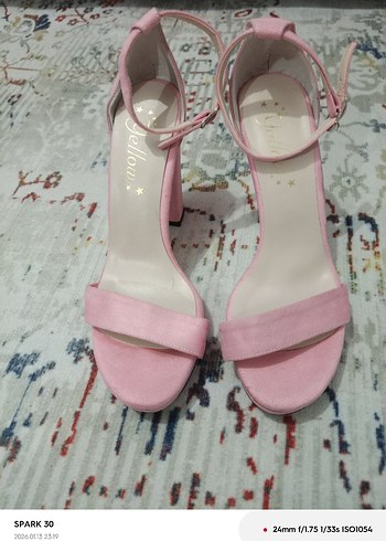 Pembe Platform Topuklu Kadın Abiye Ayakkabı - Görsel 7