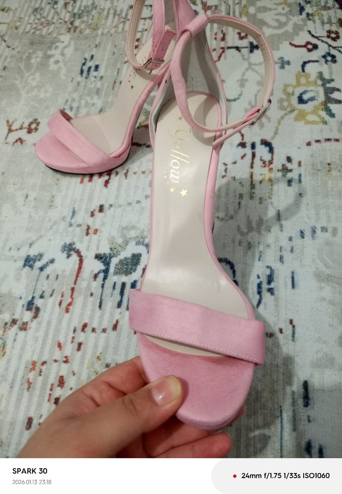 Pembe Platform Topuklu Kadın Abiye Ayakkabı - Görsel 5