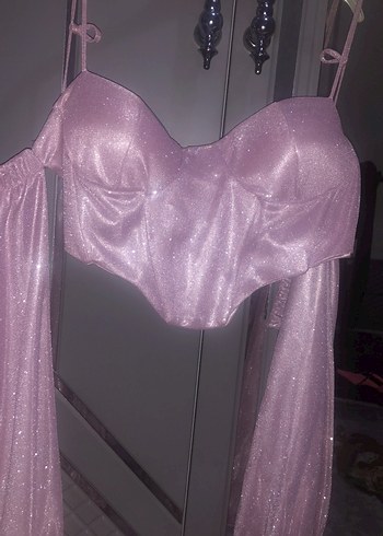 Simli Pembe üst - Görsel 3