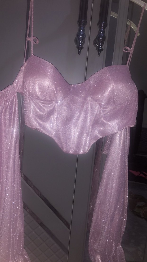 Simli Pembe üst - Görsel 3