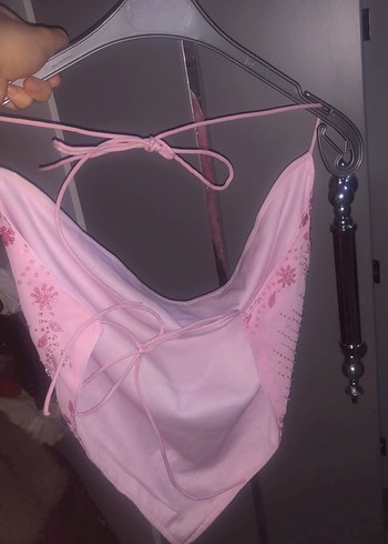 Pembe Nakışlı Mini Büstiyer - Görsel 3