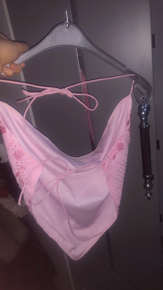 Pembe Nakışlı Mini Büstiyer - Görsel 3